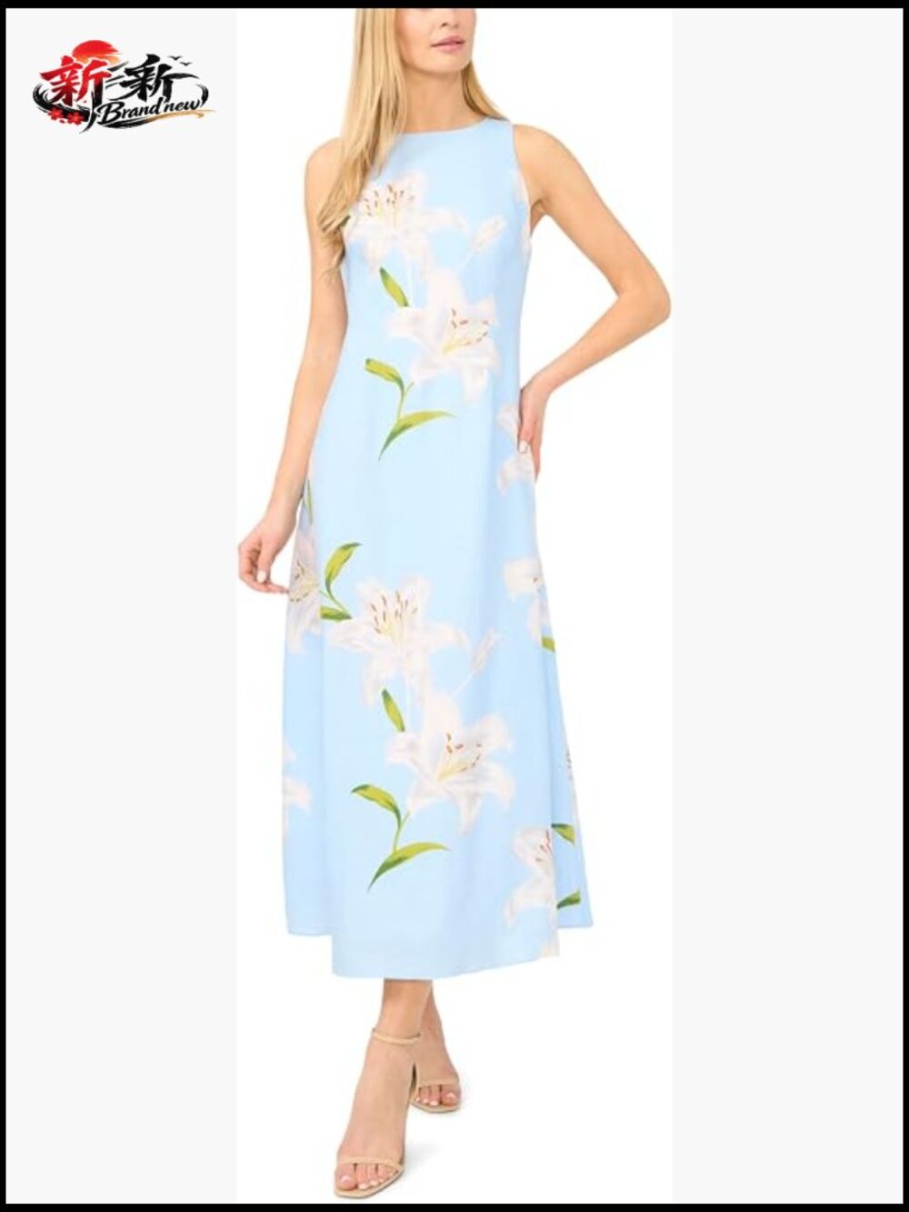 Ted Baker Sleeveless Floral Maxi Dress Linen Blend